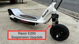 Razor E200 scooter 10” front fork suspension shock spring hydraulic upgrade installation instruction [upl. by Tsan]