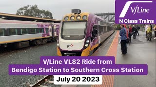 VLine VL82 Ride from Bendigo Station to Southern Cross Station Full Trip [upl. by Wildee]