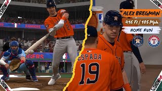 HOME RUN de ALEX BREGMAN ante RANGERS TEXAS  NARRADO por ERNESTO JEREZ en MLB THE SHOW 24 [upl. by Baird]