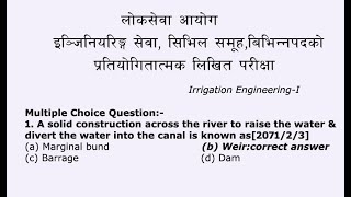 Irrigation Engineering Most important multiple choice question with detail explanationI [upl. by Nnayllas]