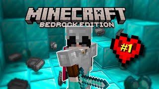 eu tive o melhor começo hardocore do BEDROCK minecraft mcpe bedrockedition [upl. by Anirahs]