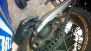 Changing Countershaft sprocket xt600e FILE0001 [upl. by Llerrad]