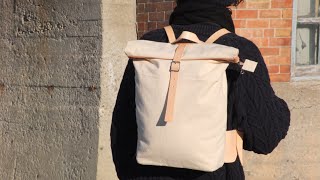 Making a Leather amp Canvas RollTop Backpack [upl. by Fritts]