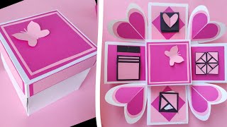 DIY Explosion box 😍🎊 Birthday gift ideas handmade birthday gift suprise box tutorial [upl. by Nolyag]