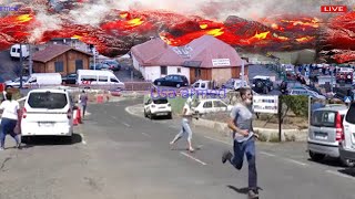 Iceland Panic Watchlive footage Iceland volcano lava eruptionLava devour Blue Lagoon parking area [upl. by Ecurb508]