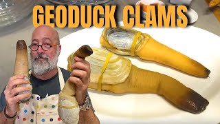 Geoduck 101 How to Clean a Geoduck Clam [upl. by Shanahan]