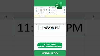 Excel Shortcut 99  Digital Clock in Excel exceltech microsoftoffice excelformula excel [upl. by Eatnahs]