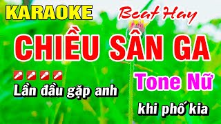 Karaoke Chiều Sân Ga Tone Nữ Nhạc Sống Âm Thanh Đặc Sắc  Hoài Phong Organ [upl. by Sixla]