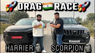 Tata Harrier Facelift vs ScorpioN Diesel DRAG RACE Who’s the big daddy harrier2023 scorpion [upl. by Kermie]