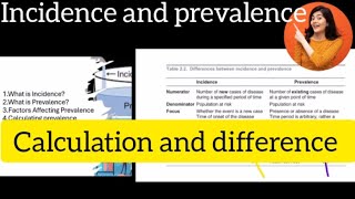 Incidence VS Prevalence  Calculations  Difference Examples [upl. by Supple664]