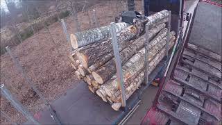 Semi Trailer amp spruce log loading [upl. by Calendre]