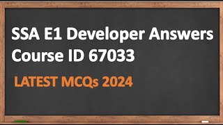 67033 TCS SSA E1 Developer Assessment answers [upl. by Abeh]