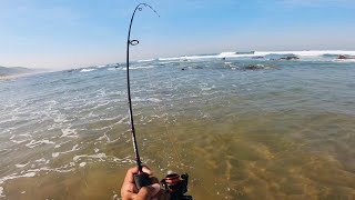 Fishing Cuttings Beach on the South Coast KZN Ultralight fishing Durban [upl. by Markowitz]