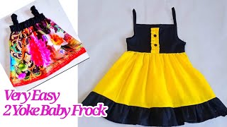 Beautiful 2 Yoke Baby Frock cutting and Stitching Tutorial for 12 year Baby girl Frock 💖 [upl. by Gina]