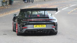 Supercars in Alderley Edge 2024 CLK DTM GT3 RS 765LT Dino 246 Spyder RS Purosangue x2 296… [upl. by Antonietta]