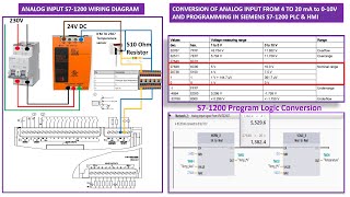 Analog Input S71200 Siemens PLC programmingCurrent to Voltage [upl. by Nivrek]