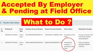 Accepted by Employer Pending at Field Office PF Transfer  Solution [upl. by Cloutman]