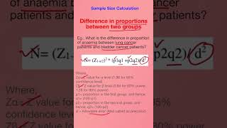 How to calculatedetermine the Sample size for difference in proportionpercentage between 2 groups [upl. by Elyad620]