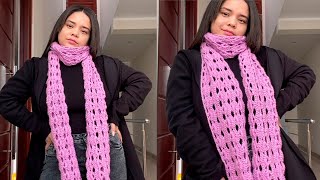 🔴BUFANDA A CROCHET PASO A PASO😍 [upl. by Anatnom]