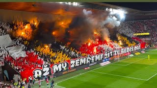 Choreo amp Pyroshow Slavia Praha Fans at Eden Arena  Prague Derby SK Slavia Praha vs Sparta Praha 21 [upl. by Gluck]