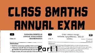 Class 8  MathsAnnual Examination  Question paper and Answers class8mathsannualexam202324 [upl. by Doralia]