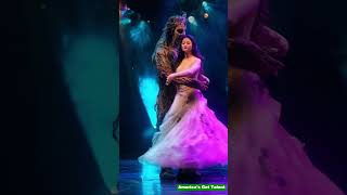 Girl dancing with Jungle Man AGT fusion live agt shorts [upl. by Aicre941]