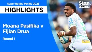 Moana Pasifika v Fijian Drua Highlights  Round 1  Super Rugby Pacific 2023 [upl. by Ybba47]