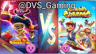 little singham VS Subway surfers gaming games viralvideo [upl. by Iduj]