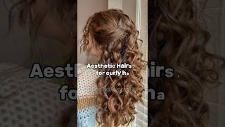 Aesthetic hairstyle for curly hair 🎀 curlyhair viralshort hairstyle [upl. by Rimaa]