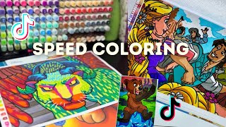 Speed coloring Disney mystères  Tiktok compilation [upl. by Ilrak743]