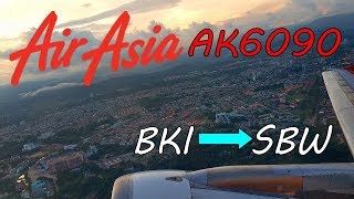 Airasia Morning Flight AK6090 Kota Kinabalu to Sibu  Experience Overnight amp Baby Sound [upl. by Dodge]