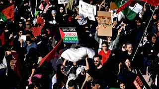 ProPalestinian protests take over the streets in Ottawa  Global protests [upl. by Brandtr317]