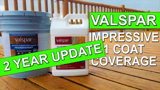 VALSPAR One Coat Exterior Stain and Sealer UPDATE  Staining A Deck [upl. by Ayanal]