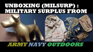 UNBOXING 183 Army Navy Outdoors 3 Color Desert Shirt E Tool Cover Ontario Knife SPAX Compass [upl. by Dorrie848]