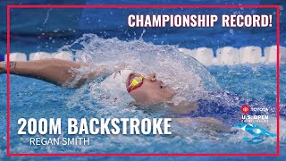 Impressive Championship Record Swim by Regan Smith in 200M Backstroke  2023 Toyota US Open [upl. by Annawahs]