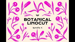 Botanical Linocut Bundle 4 Graphic Download [upl. by Suoivatnod444]