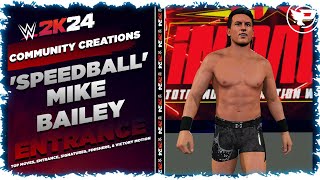 “Speedball” Mike Bailey WWE 2K24 Entrance Top Moves Signatures Finishers amp Victory Motion [upl. by Cerracchio]