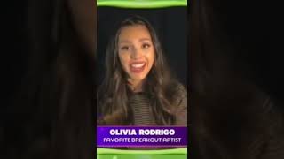 Olivia Rodrigo Won quotFavorite Breakout Artistquot amp quotFavorite Female TV Starquot at Kids Choice Awards 2022 [upl. by Nyrhtak]