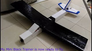 RC Plane Scratch Build  Mini Black Trainer  KFM Airfoil [upl. by Anaitit903]