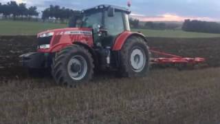 MF 7618 Dyna6 ploughing with Ünlü 6 furrow 16 inch plough 2016 [upl. by Arno]