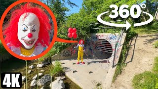 Scary Killer Clown in Haunted Tunnel 360° camera experience he is evil [upl. by Padegs]