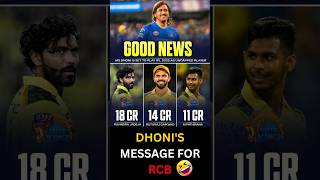 Dhonis Savage Message for RCB 😅  IPL 2025 Comeback News msdhoni [upl. by Lowney]