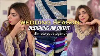 Designing an outfit for wedding season  Raw kapra lace tailor ft Erum shopping mall  yusravlogs [upl. by Sone]