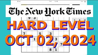 A Magical Combination Sudoku Solution New York Times  Hard Level October 2 2024 [upl. by Eitsyrk93]