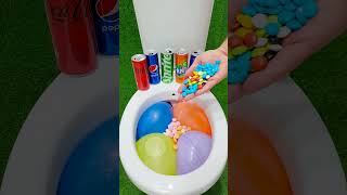 Coca Cola VS Rainbow Balloons Fanta Pepsi Sprite Fruko Popular Sodas and Mentos in the Toilet [upl. by Mikol]