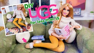 DIY Ugg Slippers For Less Than 5  Making Doll Shoes amp Mini Books [upl. by Kathi]