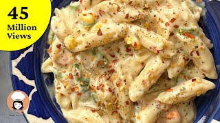 Pasta in White Sauce  White Sauce Pasta  Indian Style WHITE SAUCE pasta Recipe  Flavours Of Food [upl. by Varian]