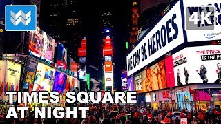 4K Walking tour of Times Square at Night in New York City USA Travel Guide [upl. by Arleyne]