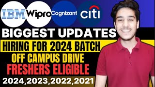 IBM Wipro Off campus hiring for 2024 batch  off campus drive for 2023 batch  2024 batch hiring [upl. by Ahsinac]