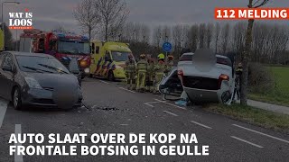 AUTO SLAAT OVER DE KOP NA FRONTALE BOTSING IN GEULLE [upl. by Magdalene122]